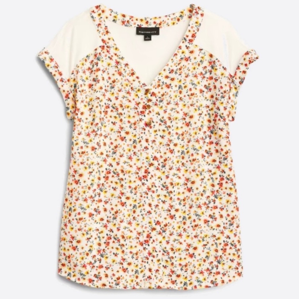 Stitch Fix Fortune + Ivy Mixed Material Top